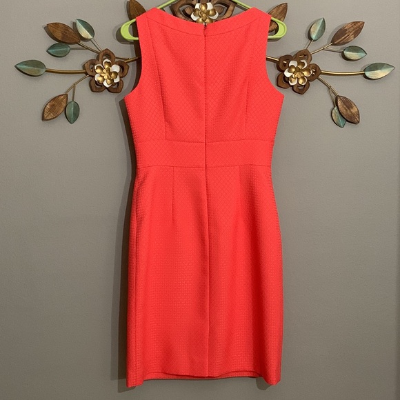 Tahari ASL Coral Orange Sleeveless Dress Size 4 - Picture 5 of 8